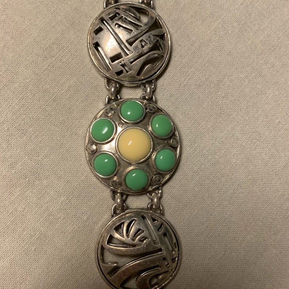 Silver turquoise slide bracelet